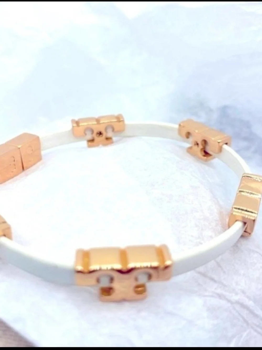 New Tory Burch Leather Rose Gold, Magnetic Bracelet